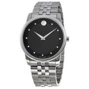 Movado Museum Silver Stainless Steel Black Dial Quartz Watch for Gents - 606878 606878 - Image 1
