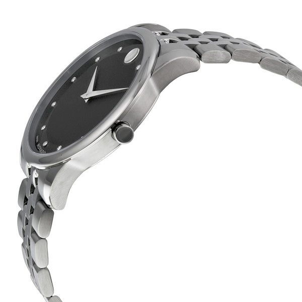 Movado Museum Silver Stainless Steel Black Dial Quartz Watch for Gents - 606878 606878 - Image 2