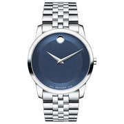 Movado Museum Classic Silver Stainless Steel Blue Dial Quartz Watch for Gents - 606982 606982 - Image 1
