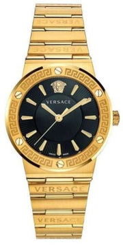 Versace Greca Black Dial Gold Steel Strap Watch for Women - VEVH00820 VEVH00820 - Image 1