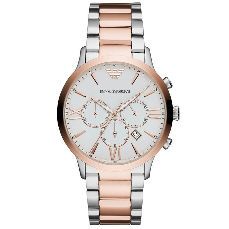 Emporio Armani Giovanni Chronograph Quartz White Dial Two Tone Steel Strap Watch For Men - AR11209 AR11209 - Image 1