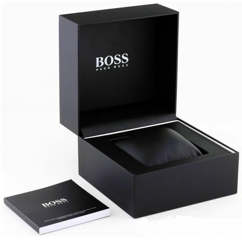 Hugo Boss original black watch box with BOSS branding