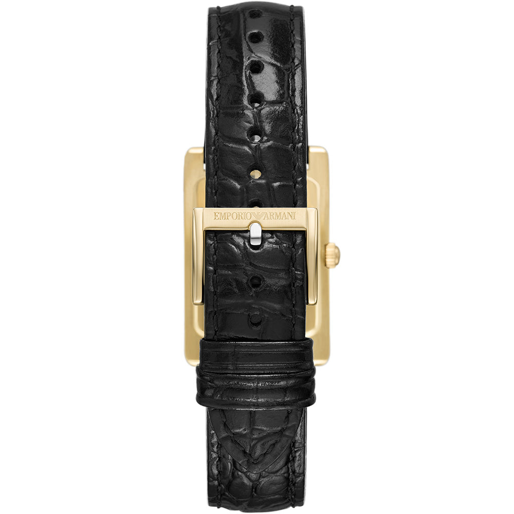 Emporio Armani Two-Hand Date Black Leather Gino Watch AR11666 AR11666 - Image 4