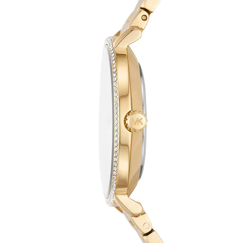Michael Kors Quartz Mother of Pearl White Dial Gold Steel Strap Watch For Women - MK1065 mk1065 - Image 2