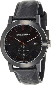 Burberry City Black Leather Strap Men's Watch BU9906