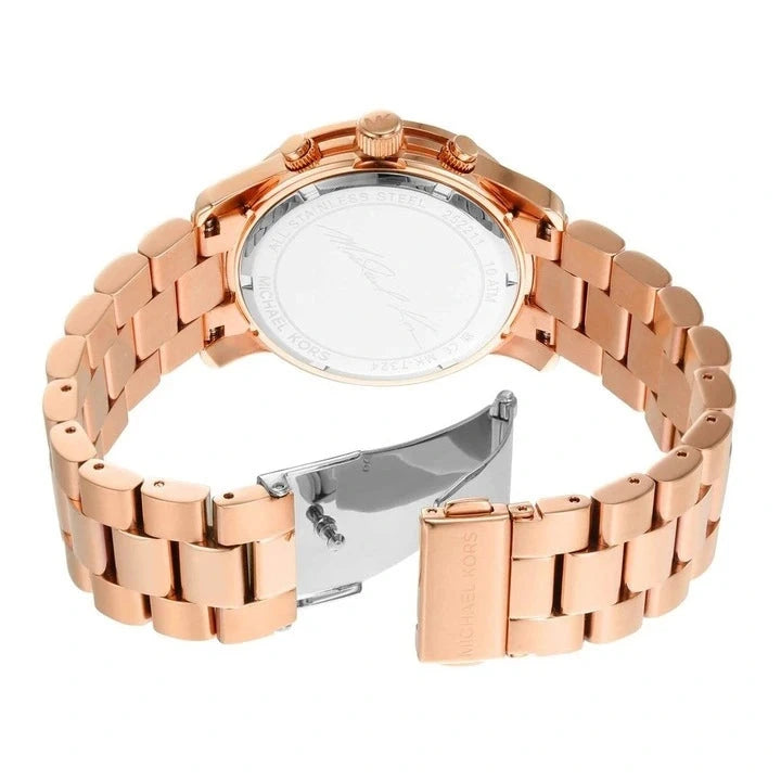 Michael Kors Runway Chronograph Quartz Rose Gold-Tone Women's Watch - MK7324