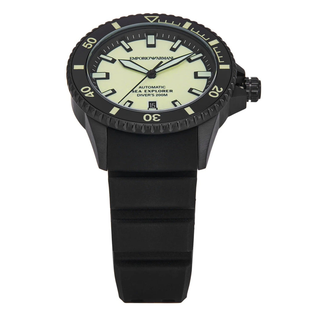Emporio Armani Sea Explorer Automatic Black Silicone Watch ar60085 ar60085 - Image 3