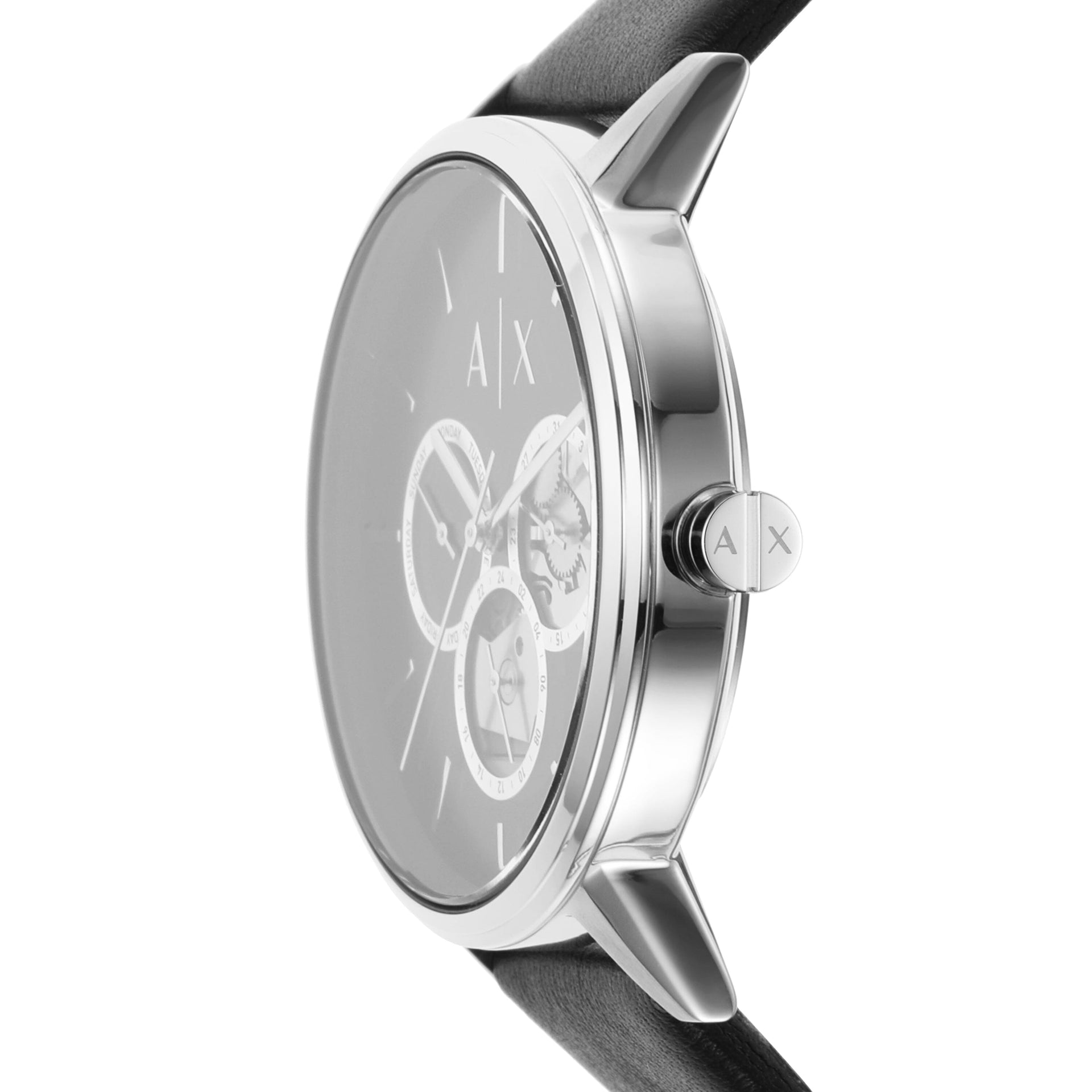 Armani Exchange Cayde Multifunction Black Leather Men's Watch - AX2745