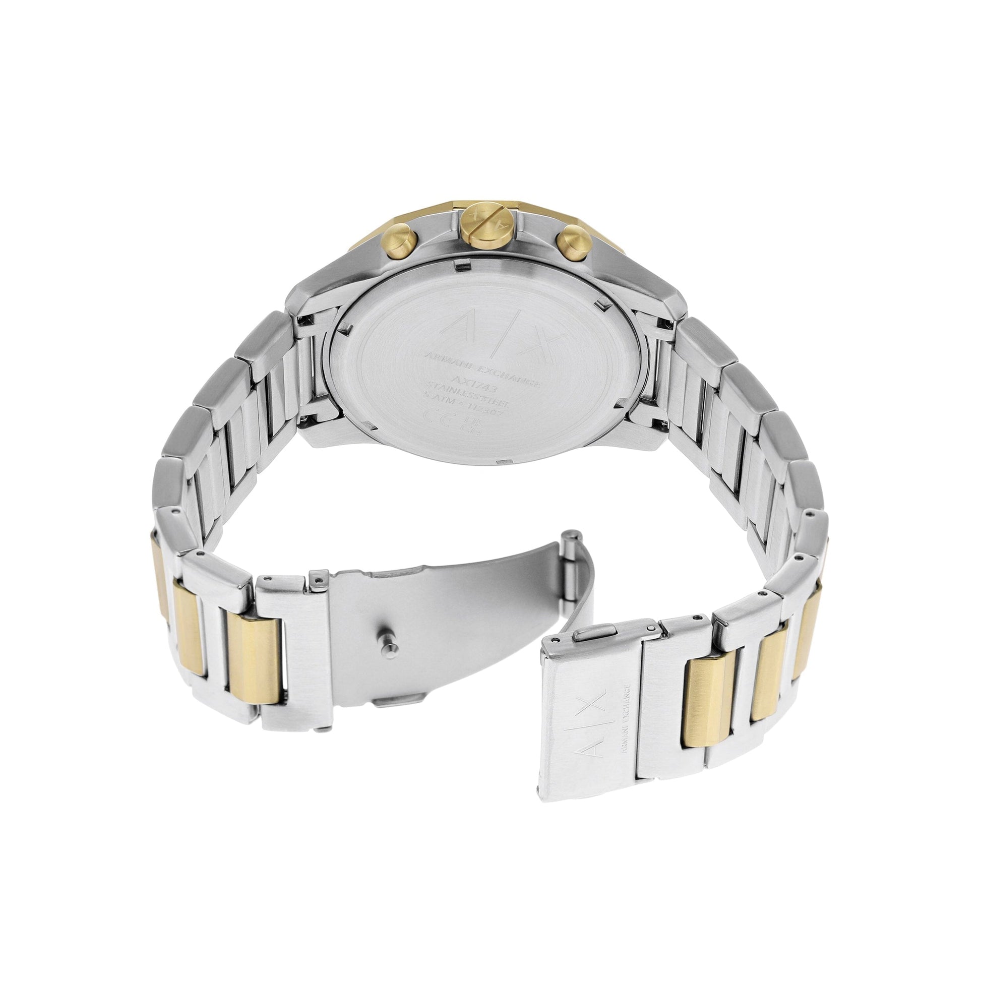 Armani Exchange Men’s Quartz Two Tone Stainless Steel Black Dial 44mm Watch AX7148 ax7148 - Image 6