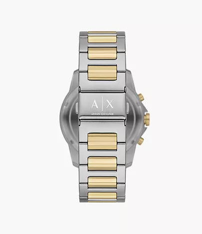 Armani Exchange Men’s Quartz Two Tone Stainless Steel Black Dial 44mm Watch AX7148 ax7148 - Image 4