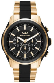 Michael Kors Lennox Chronograph Black Dial Two Tone Steel Strap Watch for Men MK8990 mk8990 - Image 1