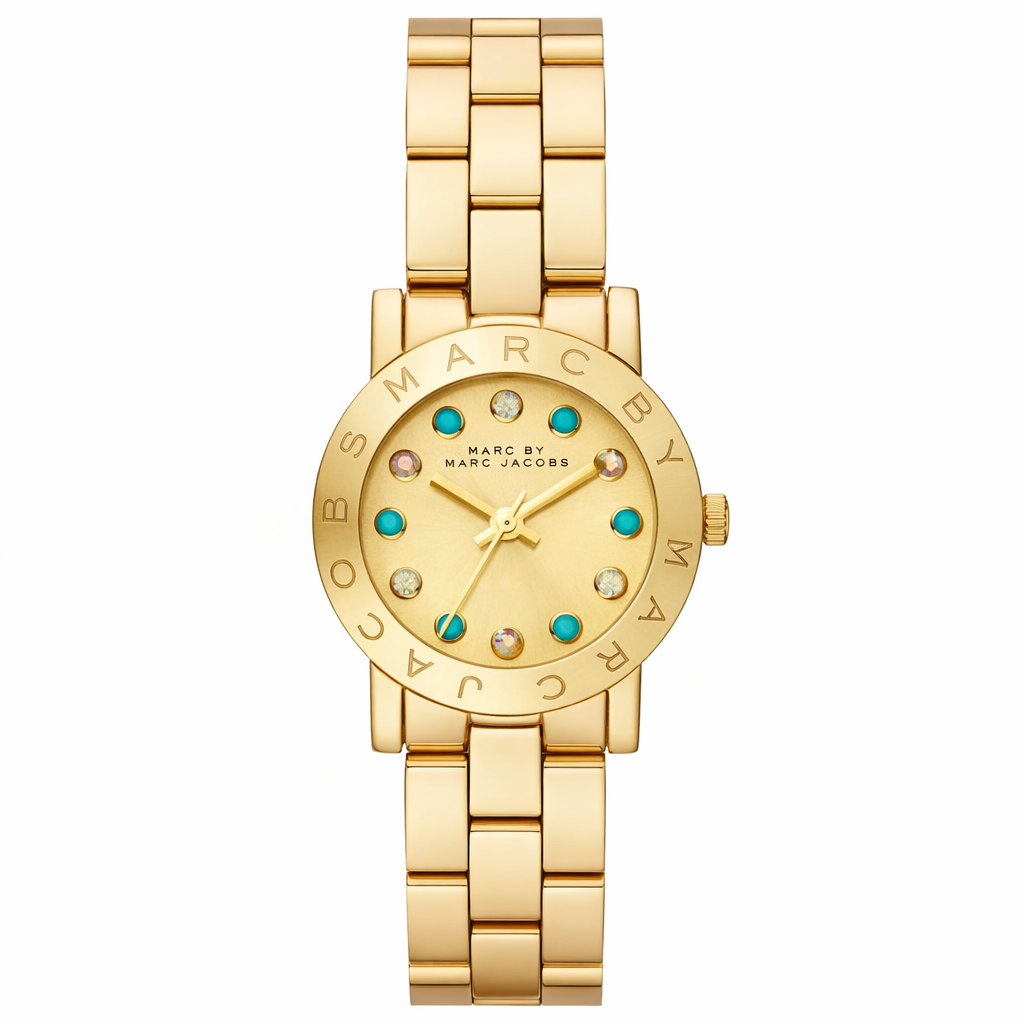 Marc By Marc Jacobs Amy Multi Color Crystal Gold Tone Watch MBM3218