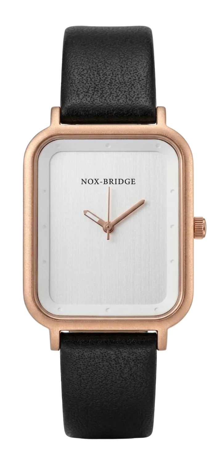 Noxbridge Tank White Dial Black Leather Band (Pre-Owned)