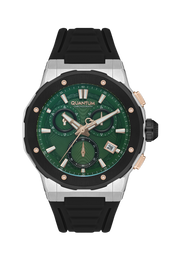 Quantum Hunter Men's Chronograph Watch Black Rubber Strap – HNG1082.371