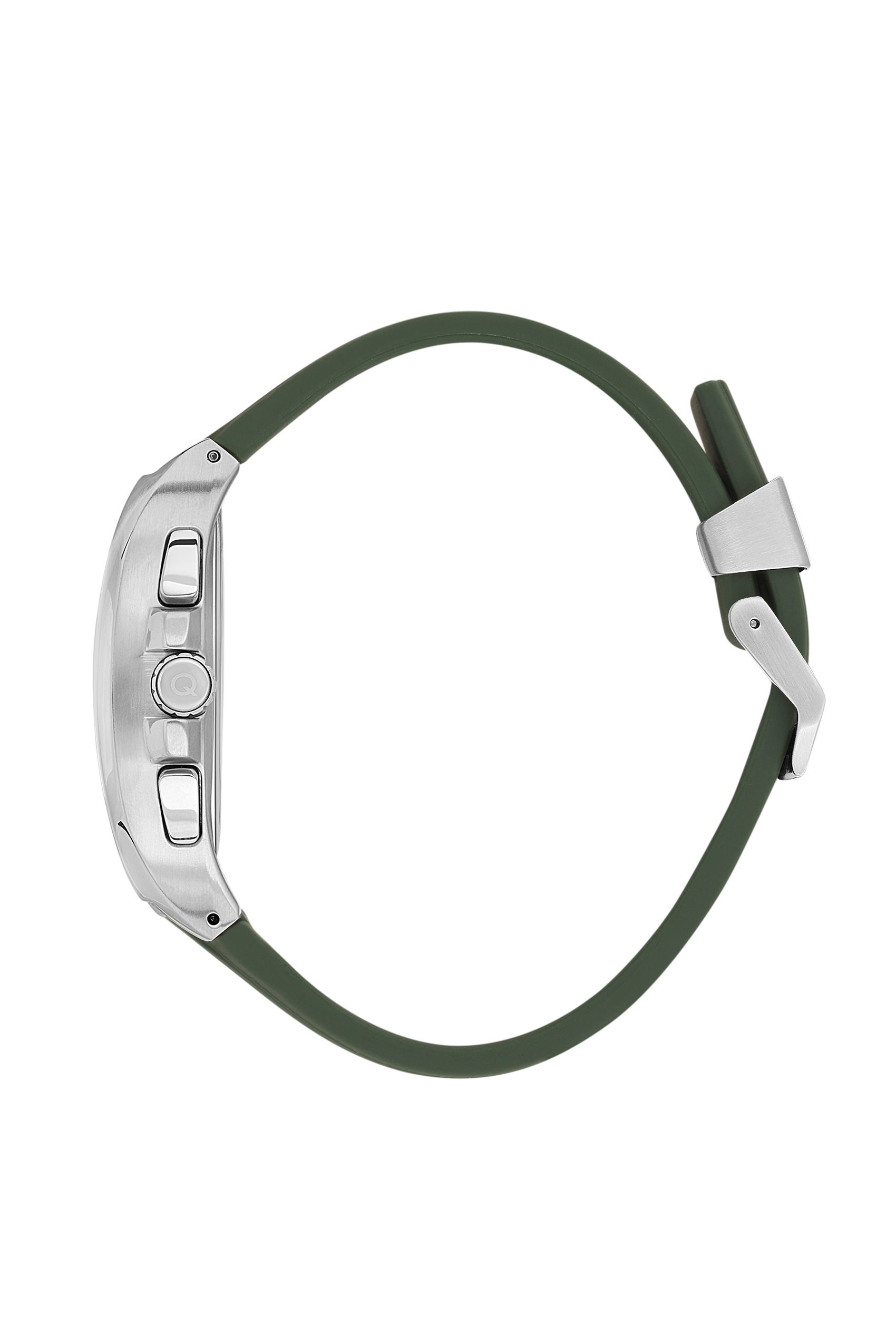 Quantum Men's Green Chronograph Silicone Strap Watch – HNG997.375