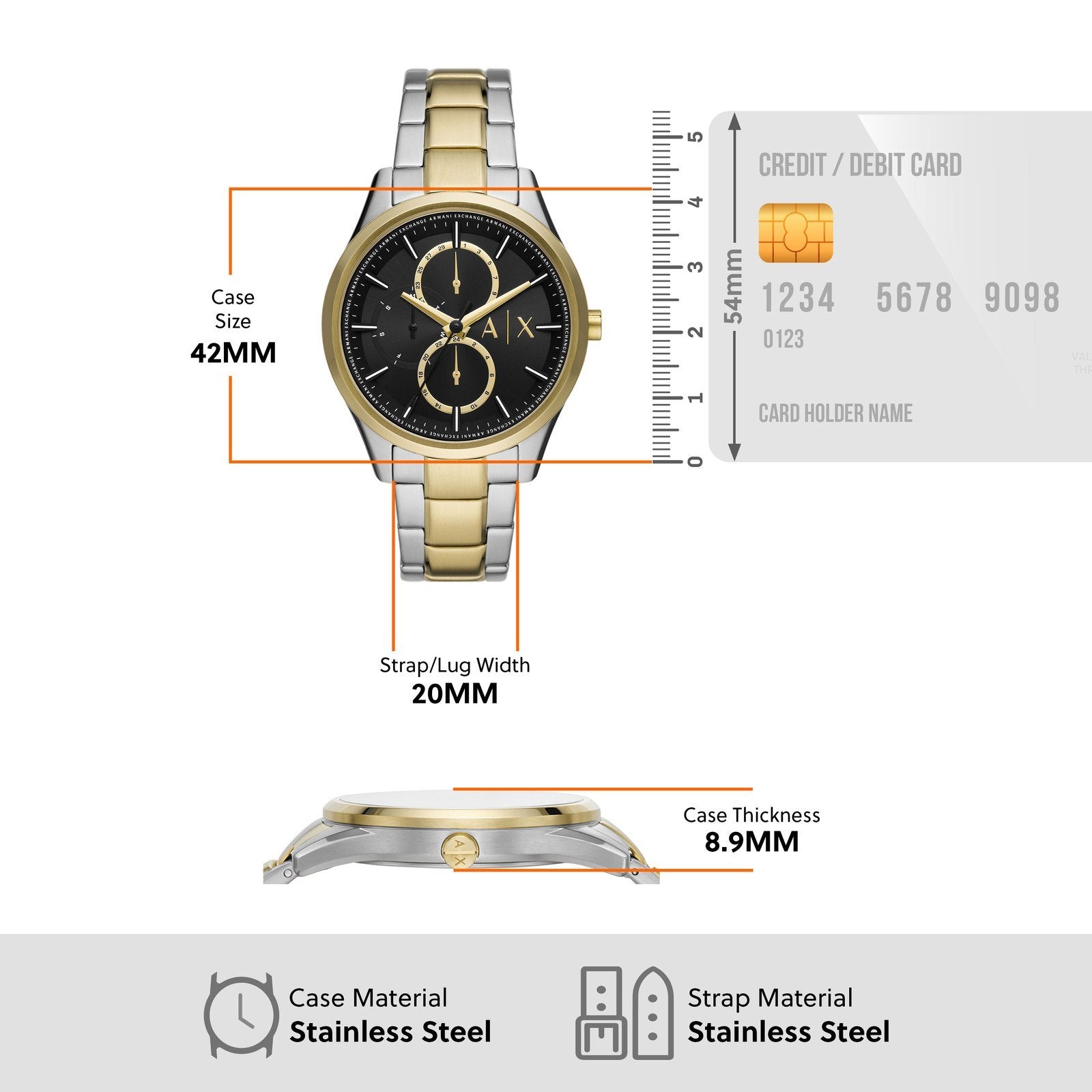 Armani Exchange Dante Multifunction Two-Tone Watch - AX1865