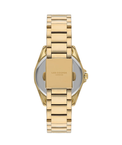 Lee Cooper Women's 34 MM Gold Analog Navy Blue Dial Watch – LC07873.270
