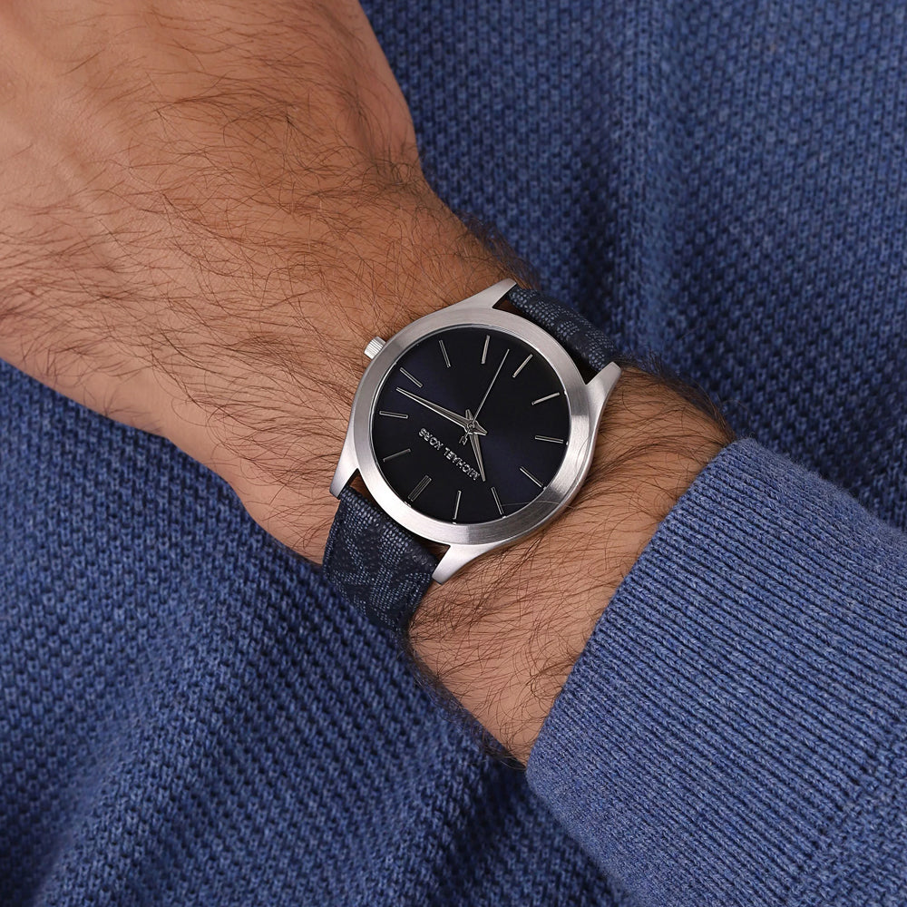 Michael Kors Oversized Slim Runway Navy Blue Dial Silver Men's Watch - MK8907 MK8907 - Image 4