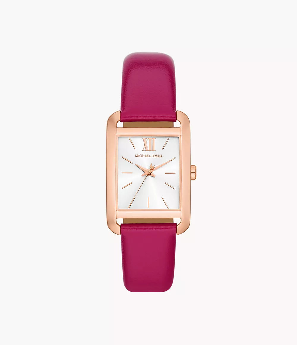 Michael Kors Three-Hand Pink Leather Watch - MK01029 mk01029 - Image 1