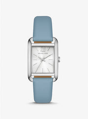Michael Kors Petite Monroe White Dial Blue Leather Strap Watch for Women - MKO1061 mk01061 - Image 1