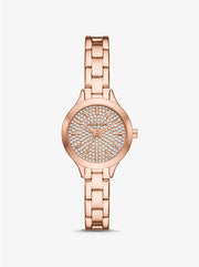 Michael Kors Mini Aspyn Pavé Rose Gold-Tone Watch - MKO1087 mk01087 - Image 1