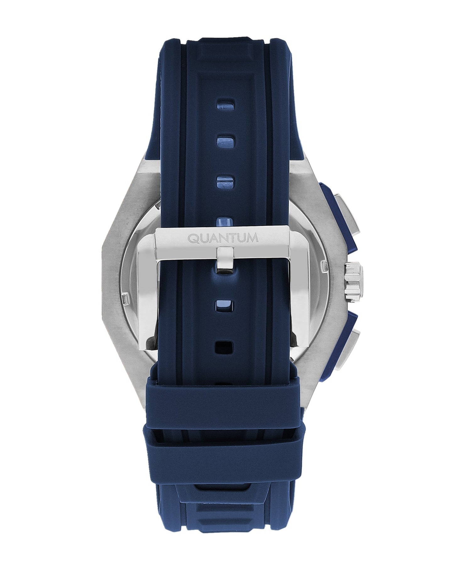 Quantum Men's Navy Chronograph Silicone Strap Watch – PWG1078.399