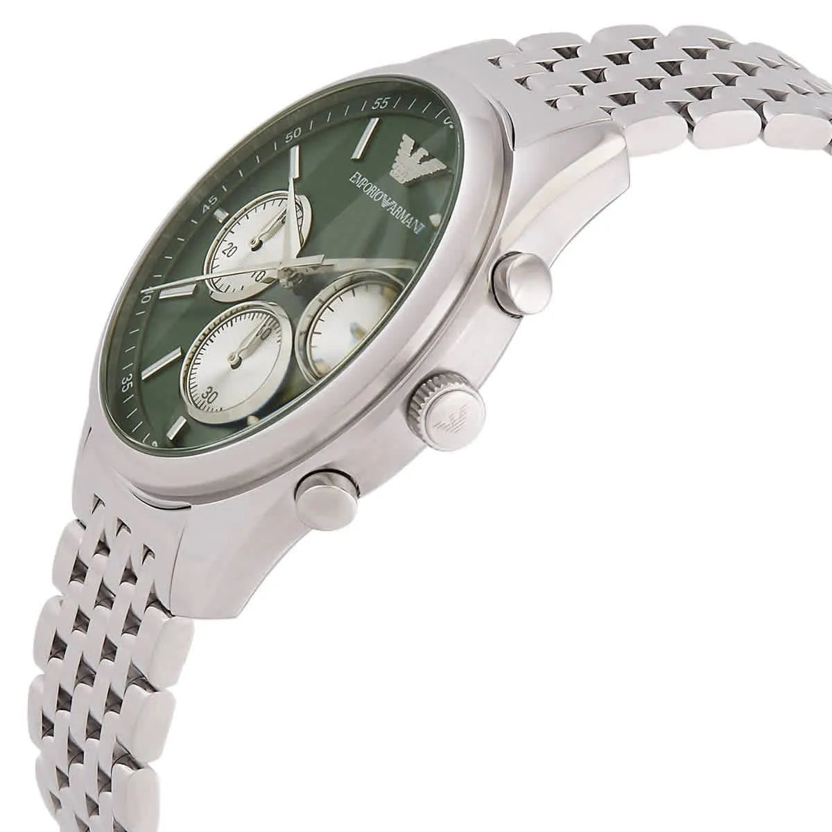 Emporio Armani Antonio Chronograph Green Dial Silver Men's Watch - AR11581