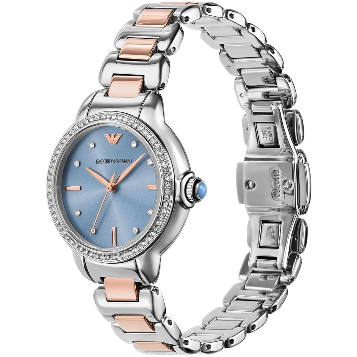 Emporio Armani Mia Blue Sunray Dial Two-tone Women's Watch - AR11597