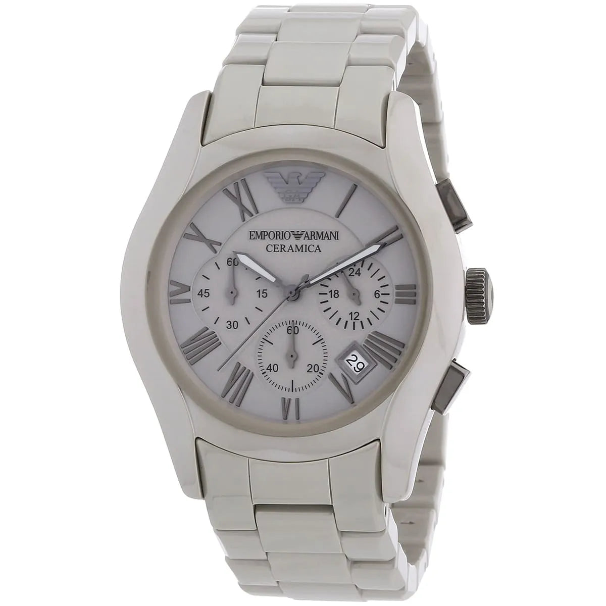 Emporio Armani Valente Large Chronograph Grey Ceramic Men's Watch - AR1459