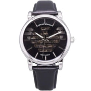 EMPORIO ARMANI Meccanico Black Leather Strap Black Dial Automatic Watch Luigi AR60040 AR60040 - Image 1