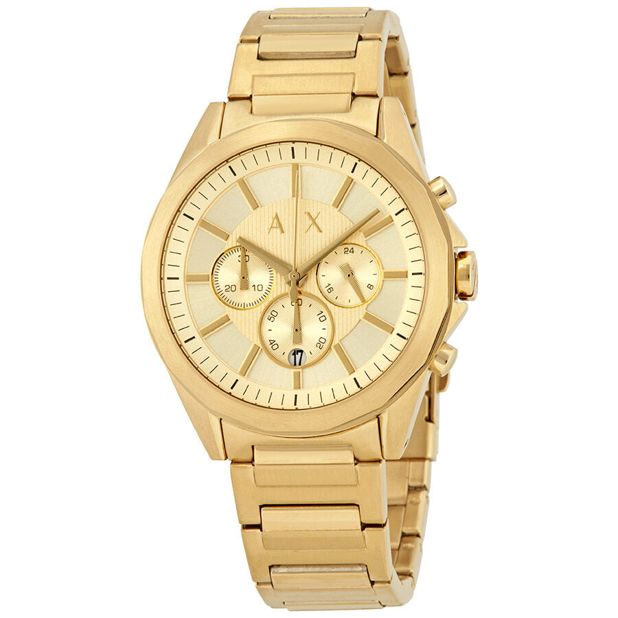 Armani Exchange Chronograph Gold Dial Men's Watch #AX2602 - Kiwi Watches