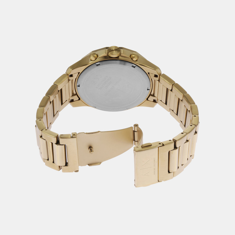 Armani Exchange Banks Chronograph Blue Dial Gold Multifunction Watch - AX7151