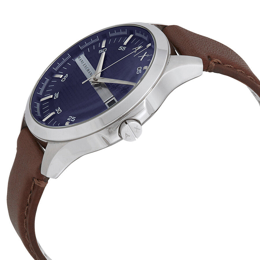 Armani Exchange Navy Dial Brown Leather Men's Watch #AX2133 - The Watches Men & CO #2