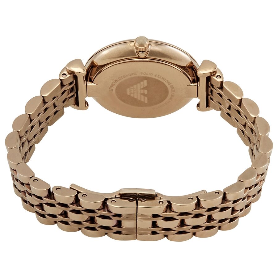 Emporio Armani Gianni T-Bar Crystal Rose Dial Ladies Watch #AR11059 - Kiwi Watches #3
