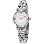 Emporio Armani Gianni T-Bar Quartz Crystal White Mother of Pearl Dial Ladies Watch #AR11204 - Kiwi Watches