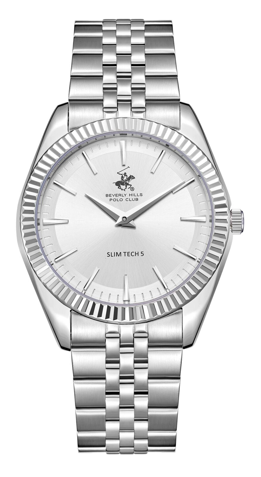 Beverly Hills Polo Club Slim Tech 5 All Silver Watch - BP3830X.330