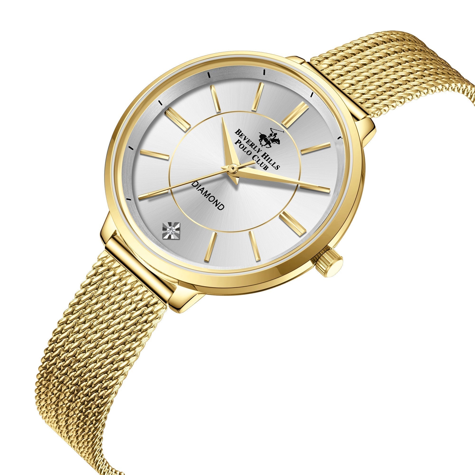 BEVERLY HILLS POLO CLUB Women’s Gold Mesh Diamond Watch – BP3312X.130 - Watch
