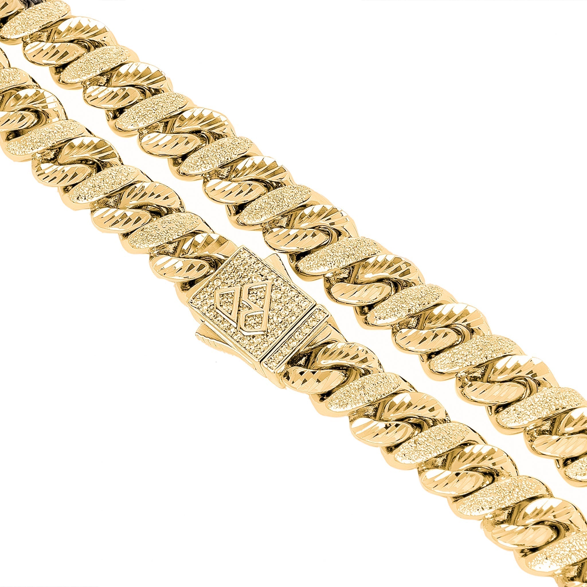 Big Daddy 10MM Sandblast Diamond & Gold Chain - Chain