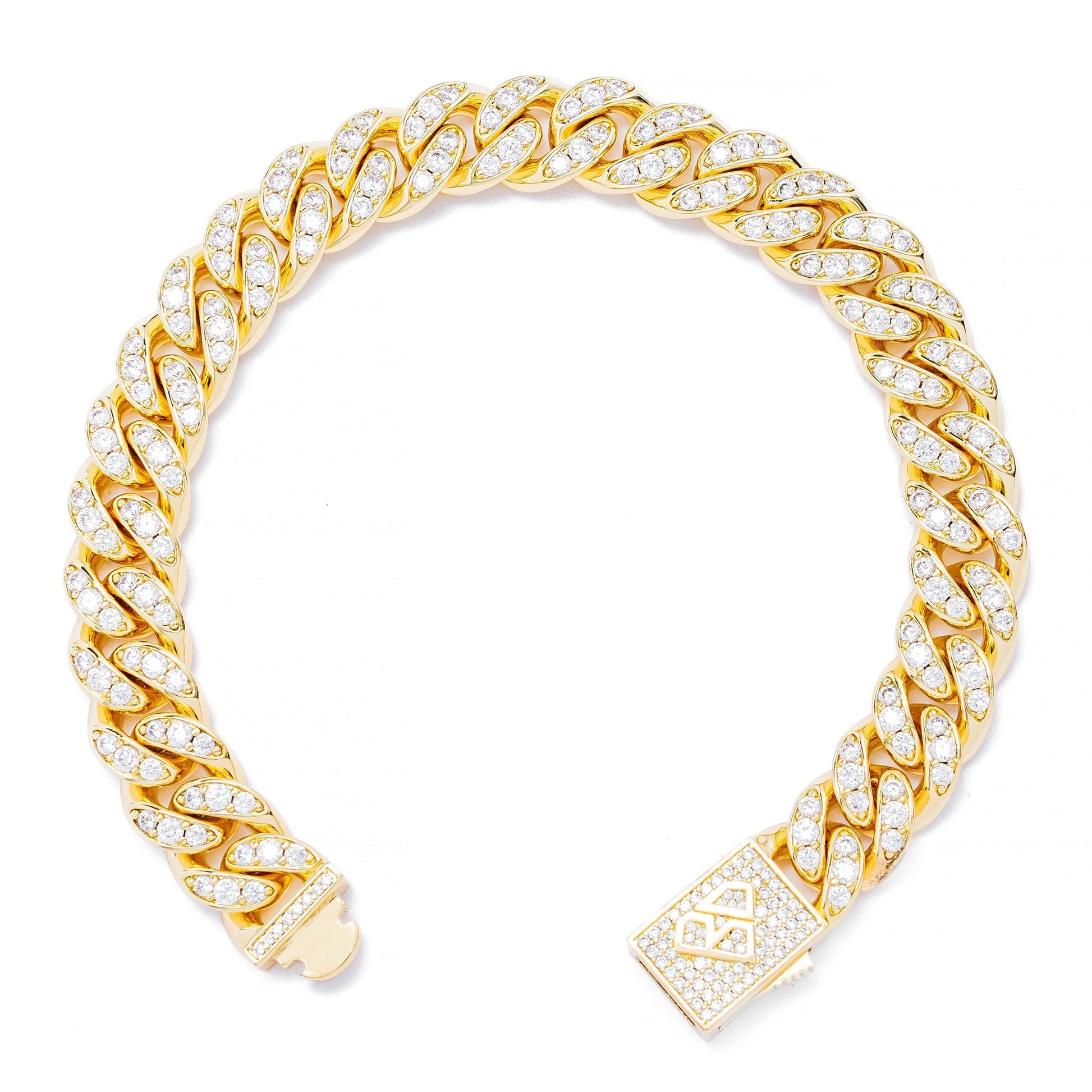 Big Daddy 12MM Bling Cuban Link Gold Bracelet - Bracelet