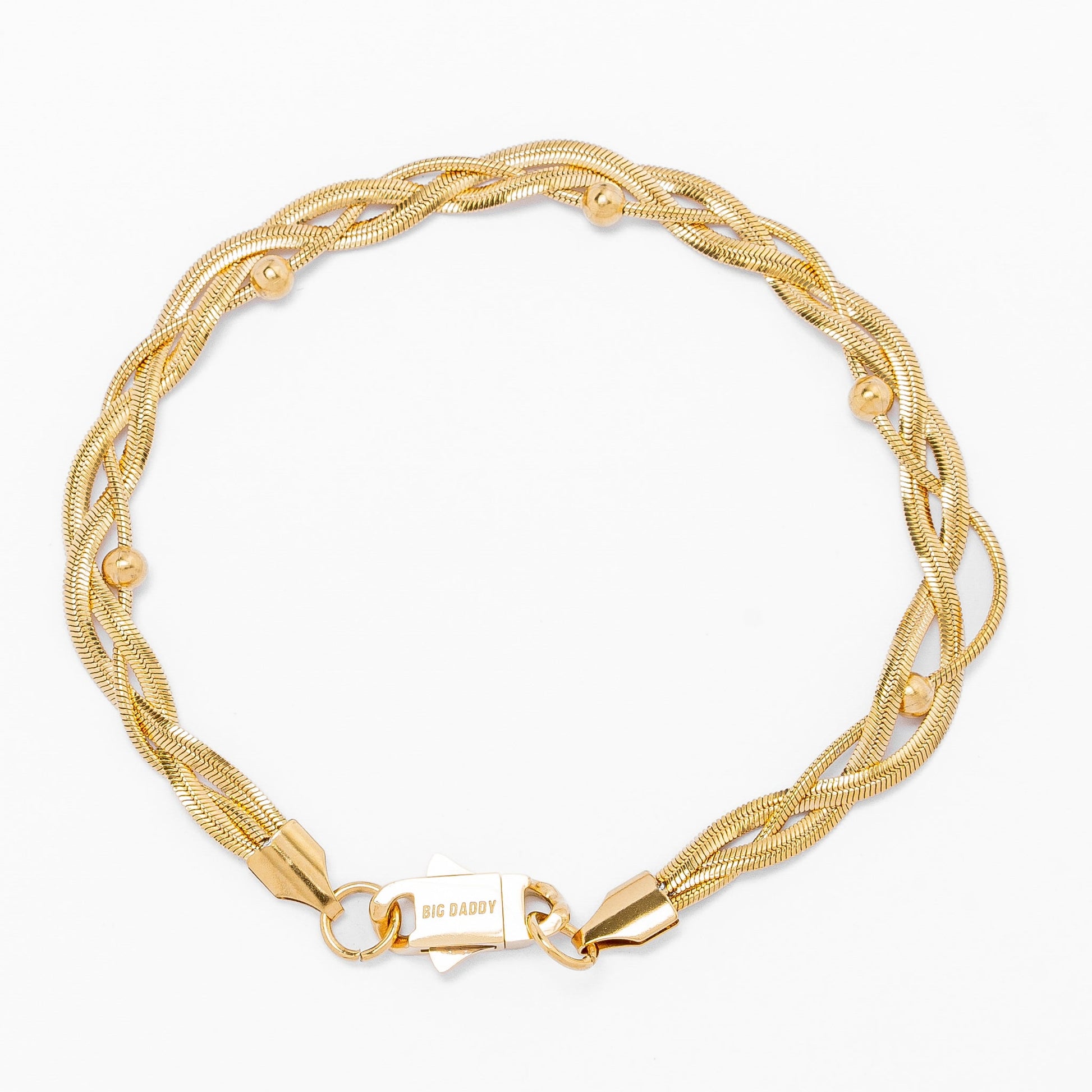 Big Daddy 3MM Gold Flat Herringbone Bracelet - Bracelet