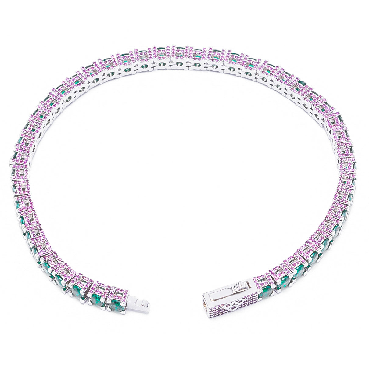 Big Daddy 4MM Silver Green Tennis Bracelet - Bracelet