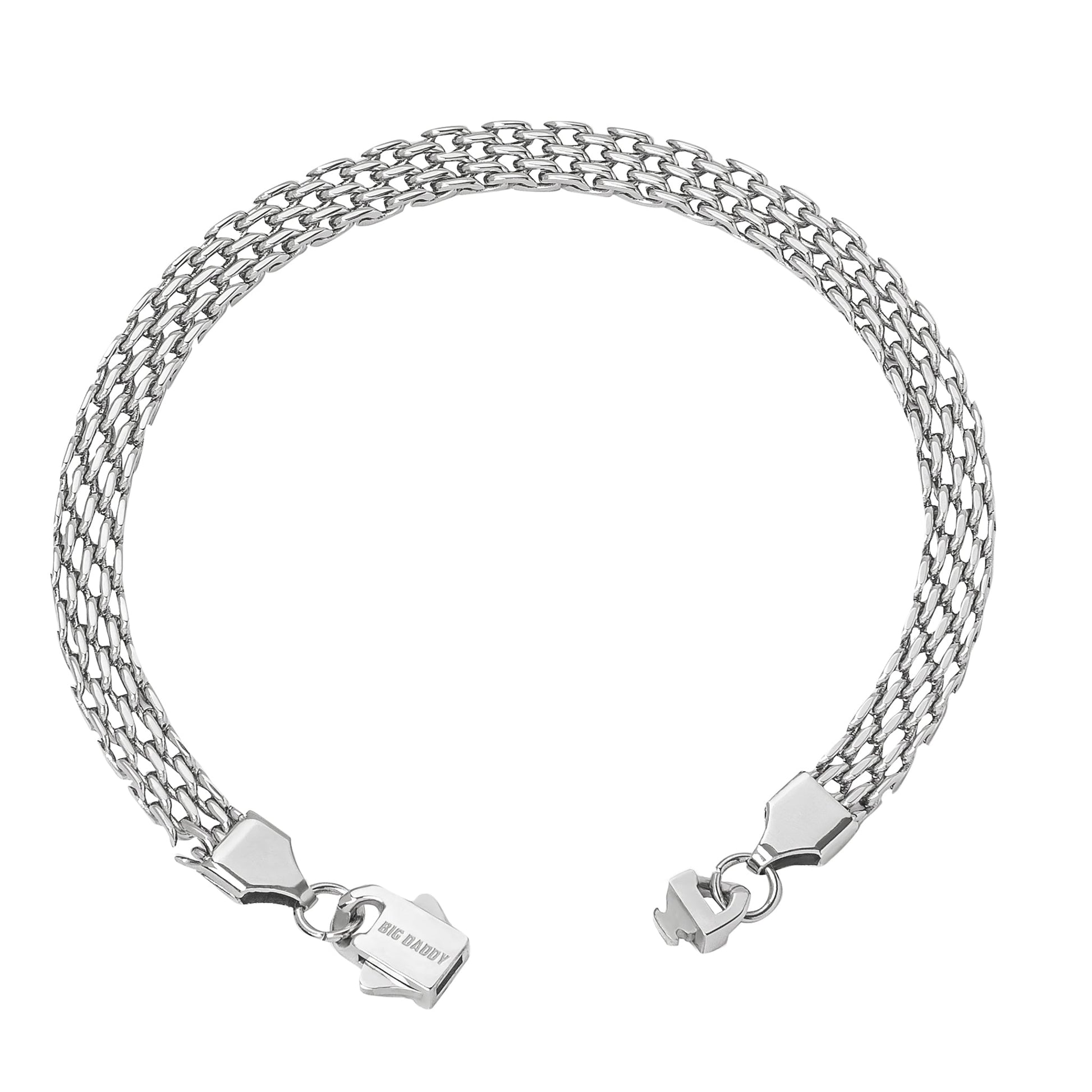 Big Daddy 6MM Silver Flat Herringbone Bracelet - Bracelet