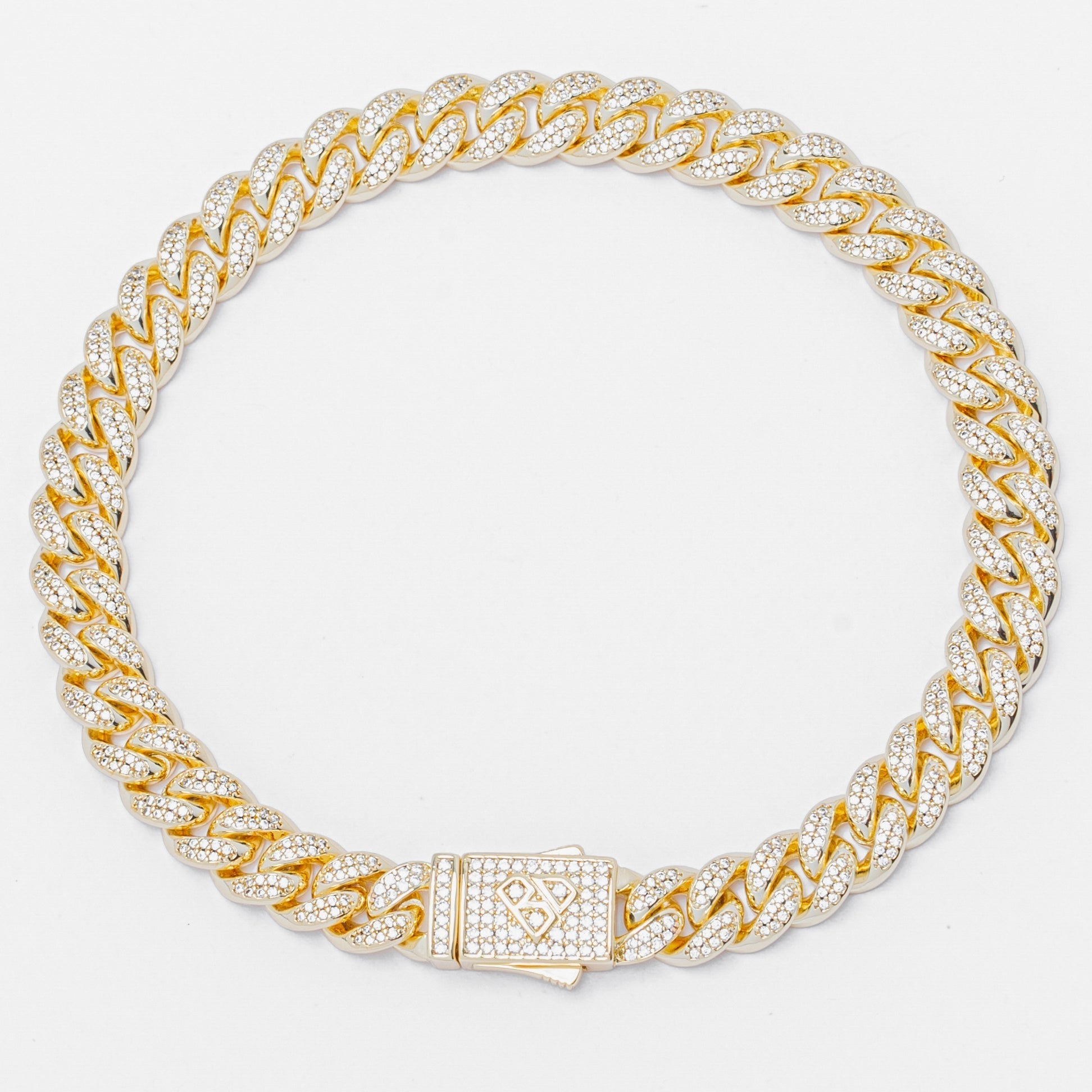 Big Daddy 8MM Cuban Link Gold Iced Out Bracelet - Bracelet