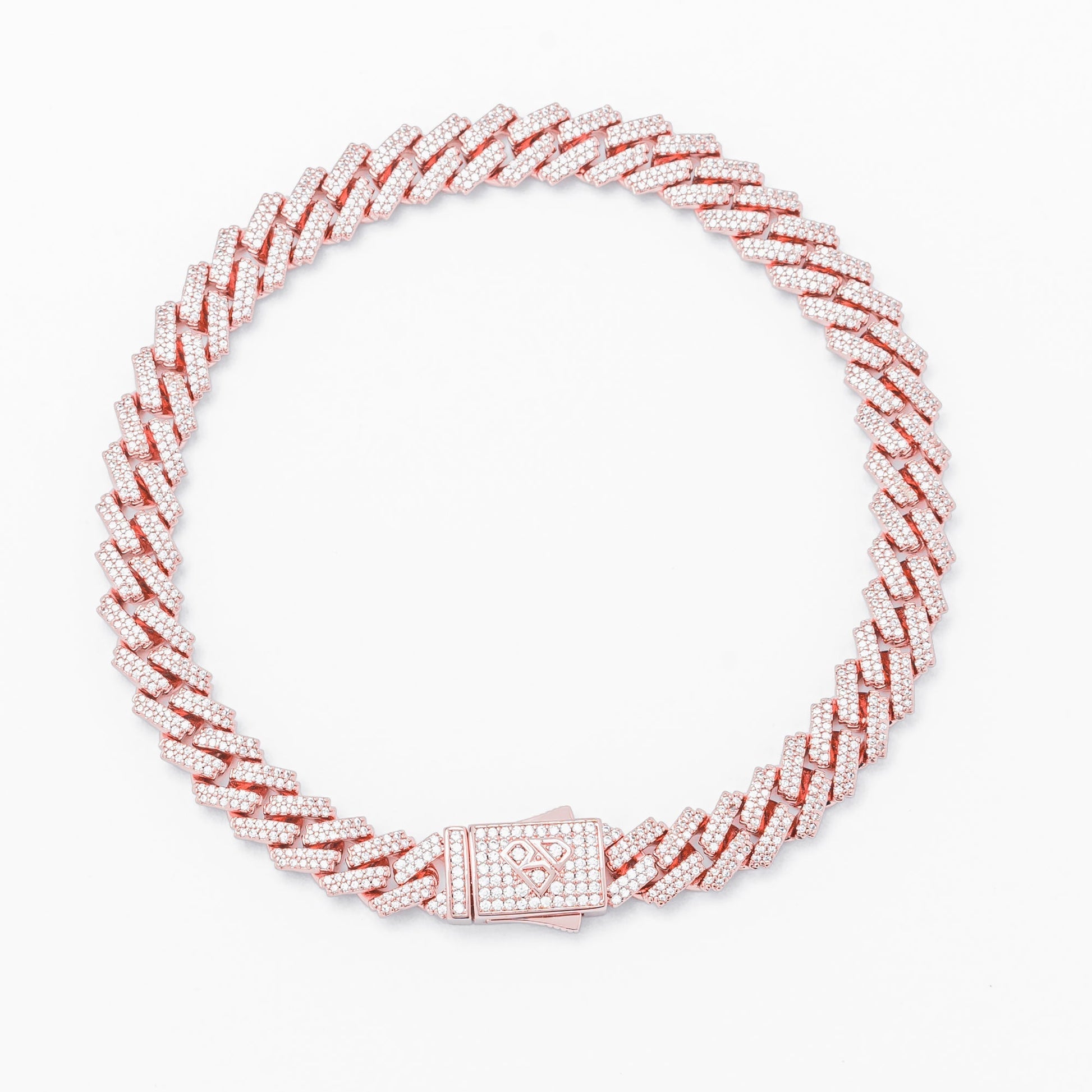 Big Daddy 8MM Cuban Link Rose Gold Iced Out Bracelet - Bracelet