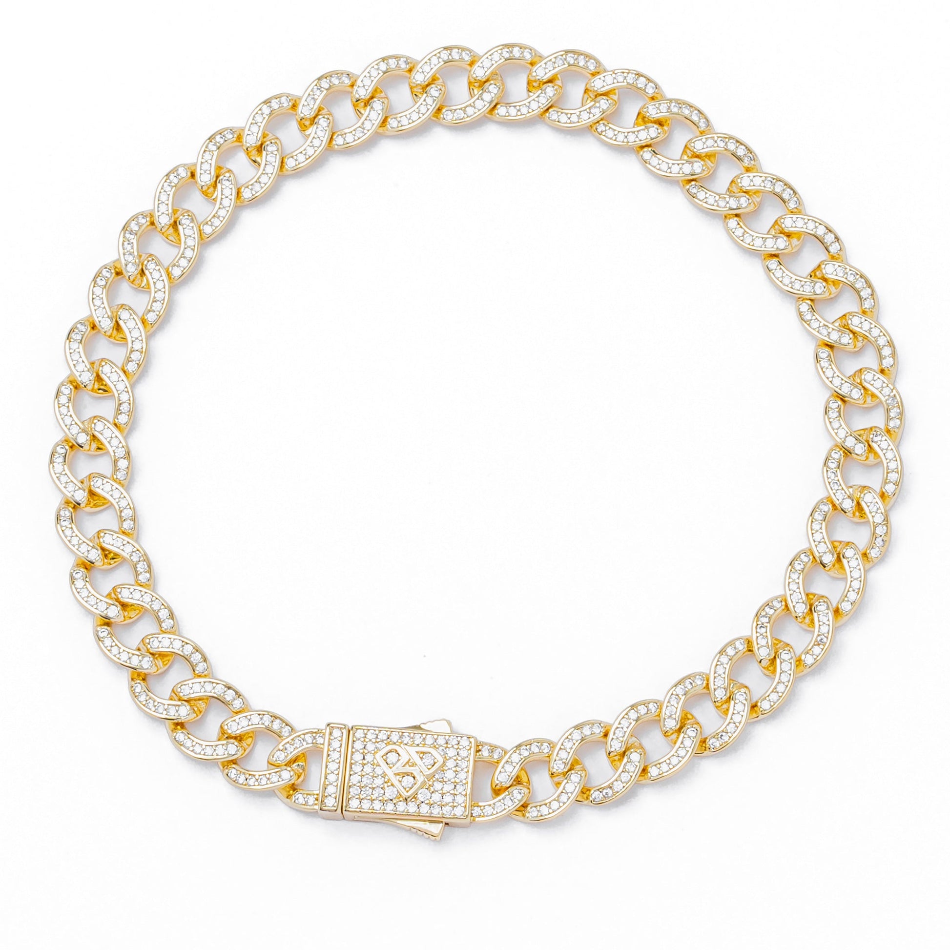 Big Daddy 8MM Iced Curb Cuban Gold Bracelet - Bracelet