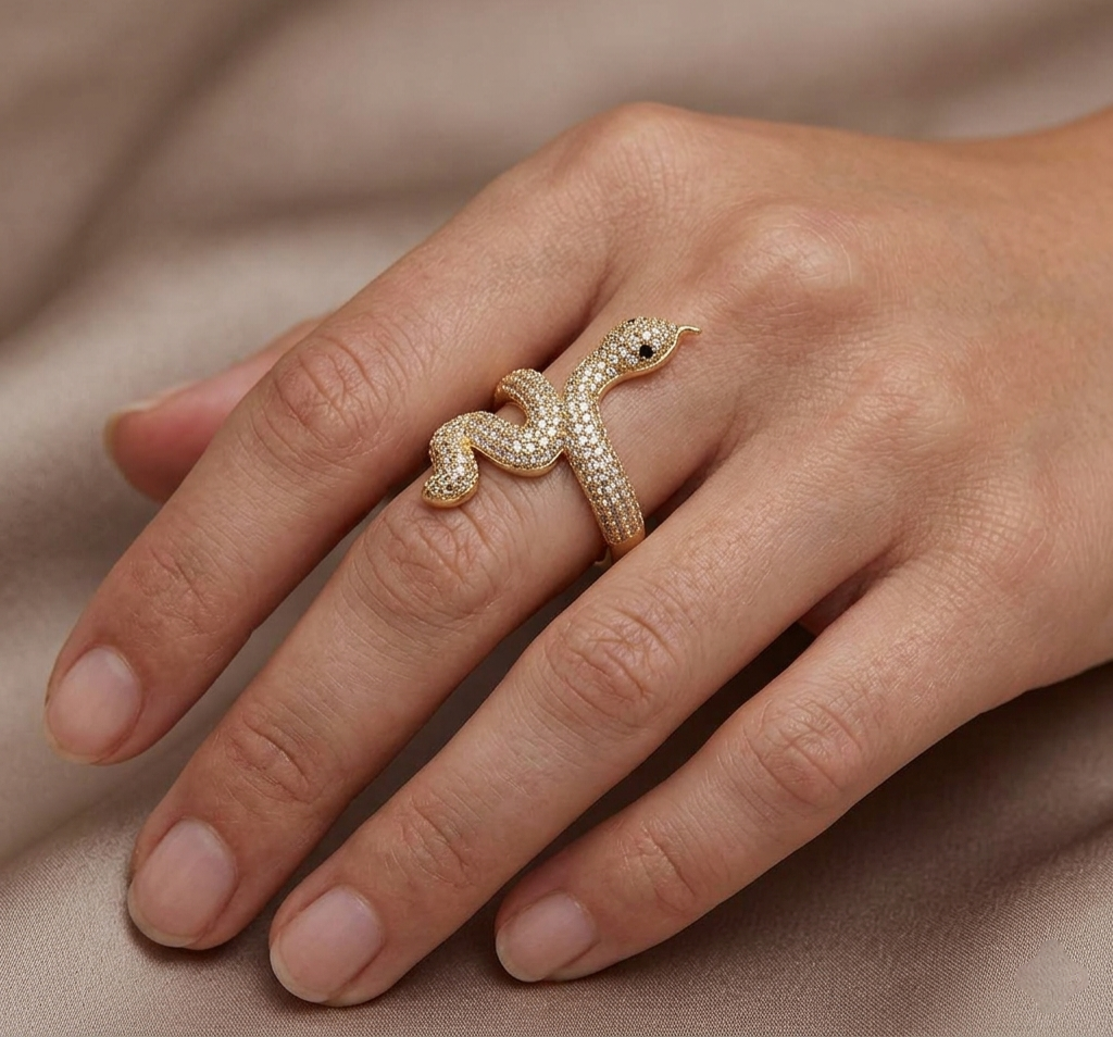 Big Daddy Snake Iced Out Diamond Ring