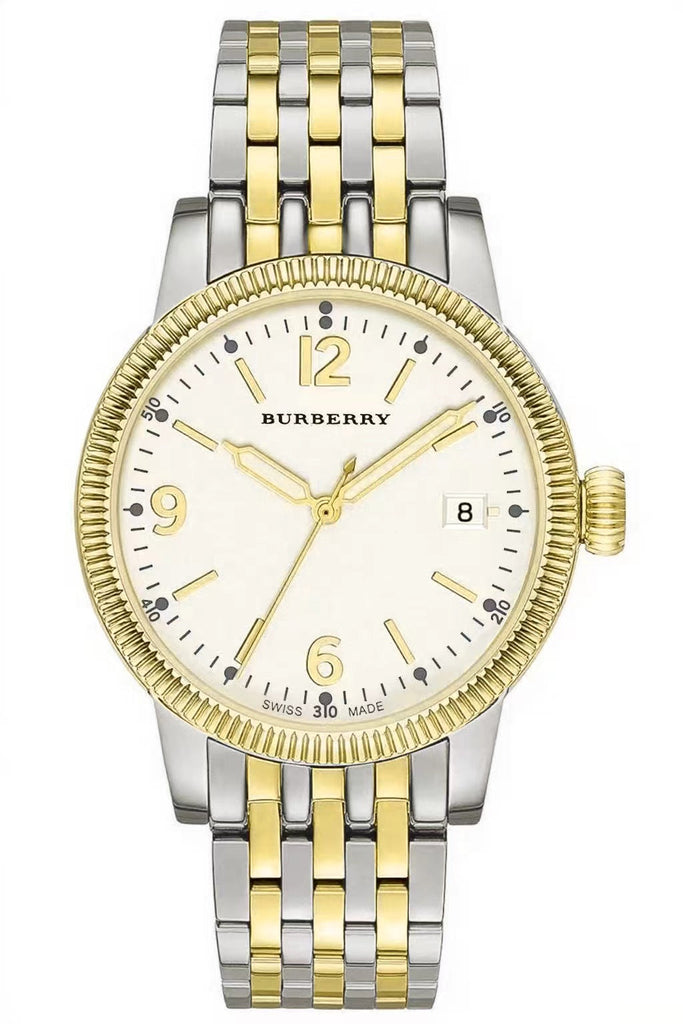 Burberry Analog White Dial Two Tone Steel Strap Watch for Women - BU7871