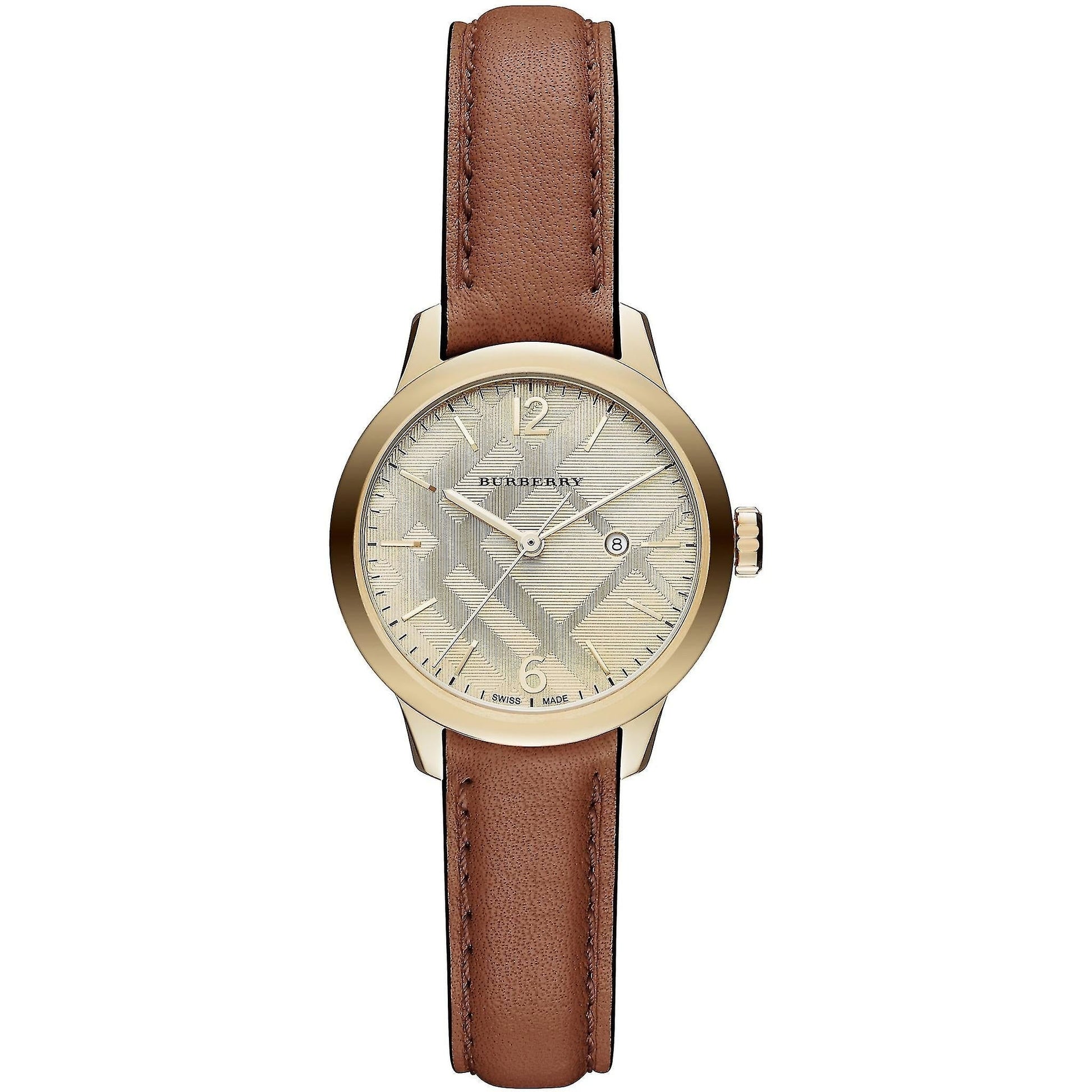Burberry Champagne Dial Brown Leather Strap Women’s Watch BU10101 - Watch