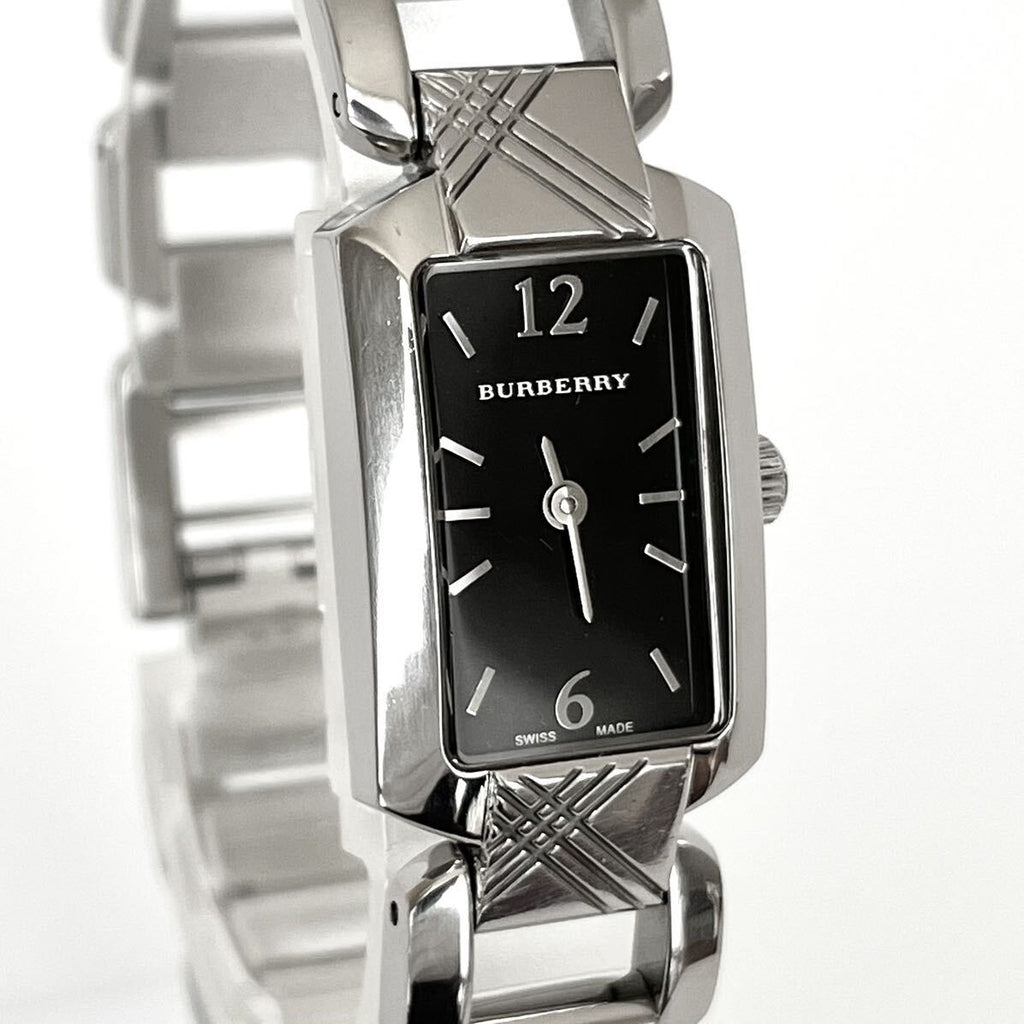 Burberry Signature Quartz Black Dial Silver Steel Strap Watch for Women - BU4210