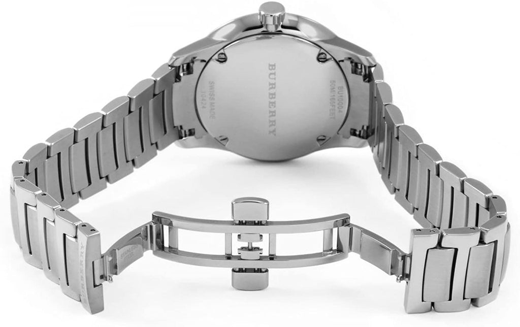 Burberry Men’s Swiss Made Quartz Stainless Steel Silver Dial Men's Watch BU10004 - The Watches Men & CO #3